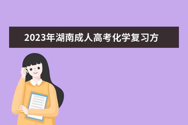 2023年湖南成人高考化学复习方法(2020年化学真题)