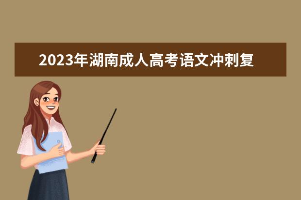 2023年湖南成人高考语文冲刺复习技巧：如何复习才能拿高分