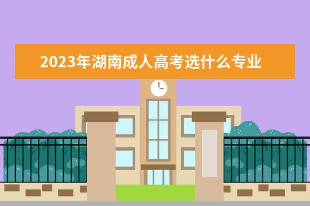 2023年湖南成人高考选什么专业报考好？怎么报名？(湖南省成人高考可以报考哪些高校)