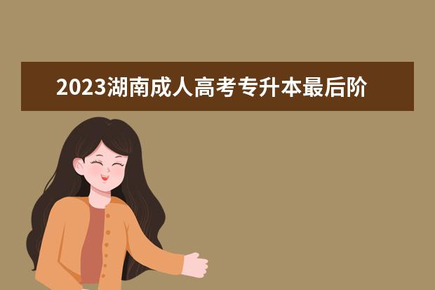 2023湖南成人高考专升本最后阶段如何备考?(2020年成人专升本新政策)