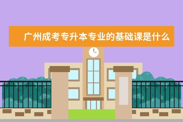 广州成考专升本专业的基础课是什么 大专升本科成人高考是什么考试啊