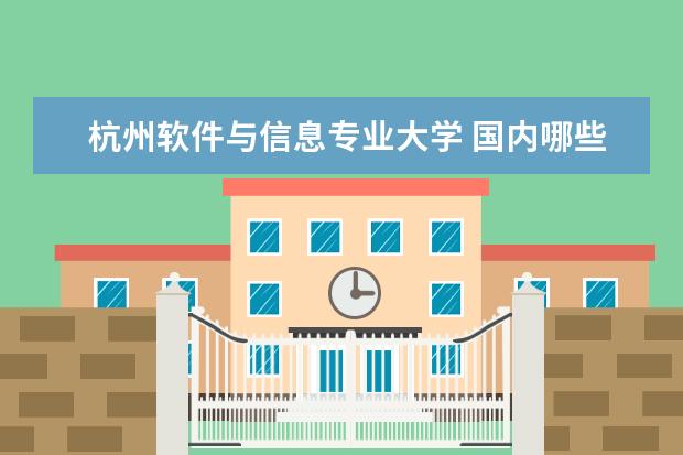 杭州软件与信息专业大学 国内哪些大学的计算机专业比较好?