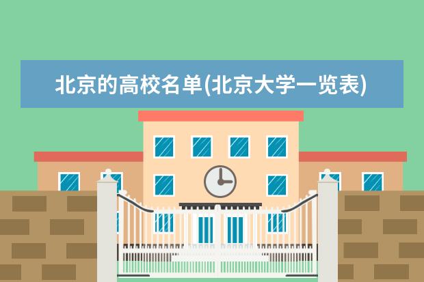 北京的高校名单(北京大学一览表) 北京211大学排名及录取分数线