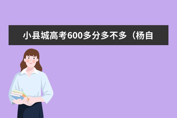 小县城高考600多分多不多（杨自豪高考真实成绩）