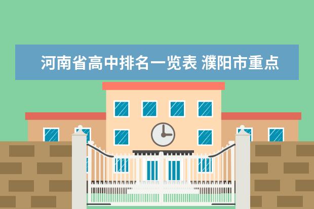 河南省高中排名一览表 濮阳市重点高中排名及录取分数线