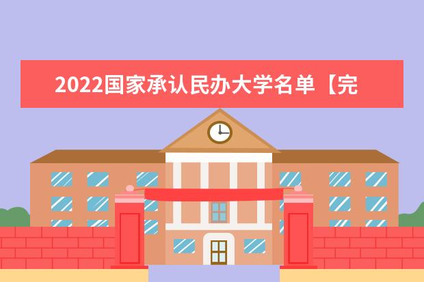 2022国家承认民办大学名单【完整】