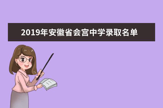 2019年安徽省会宫中学录取名单