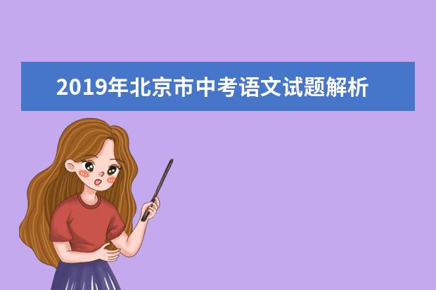 2019年北京市中考语文试题解析