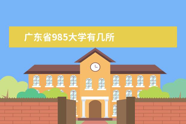 广东省985大学有几所