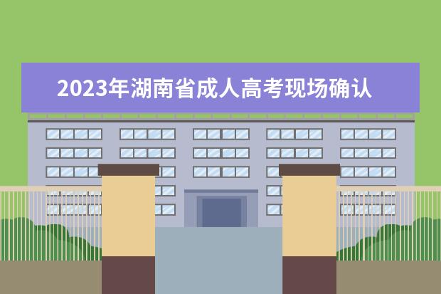 2023年湖南省成人高考现场确认时间