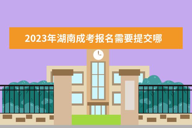2023年湖南成考报名需要提交哪些材料?