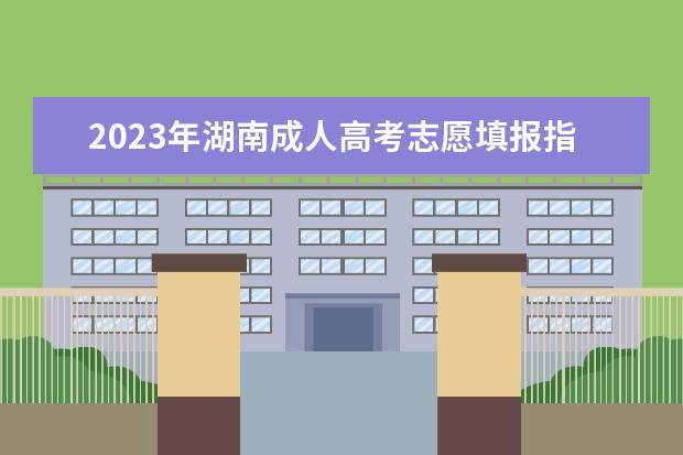 2023年湖南成人高考志愿填报指南