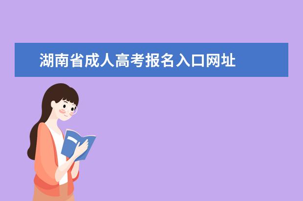 湖南省成人高考报名入口网址