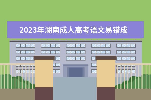 2023年湖南成人高考语文易错成语总结(2020湖南成人高考语文)
