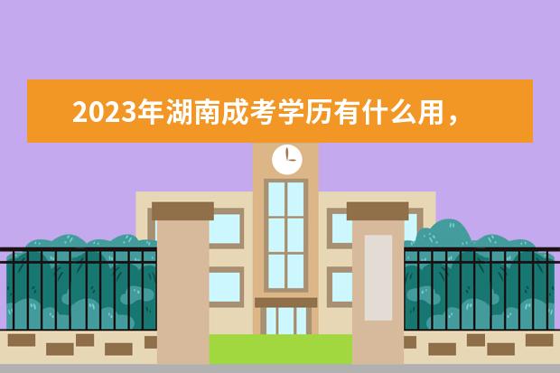 2023年湖南成考学历有什么用，能考公务员吗？(2021湖南省大专考公务员哪些职位)
