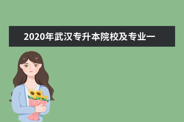 2020年武汉专升本院校及专业一览