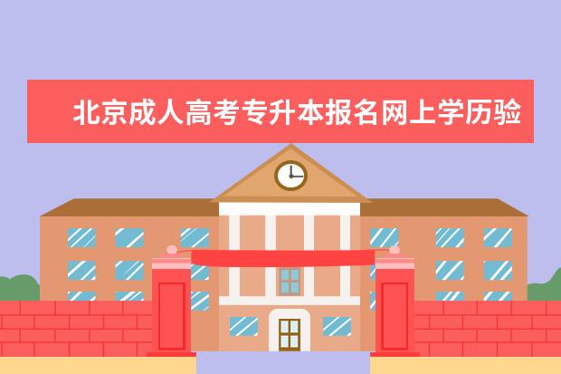 北京成人高考专升本报名网上学历验证是如何实现的？
