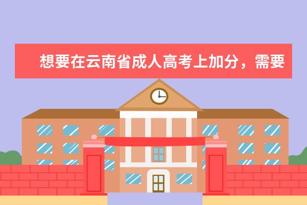 想要在云南省成人高考上加分，需要满足哪些条件？