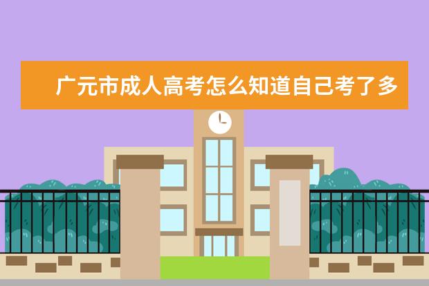 广元市成人高考怎么知道自己考了多少分？