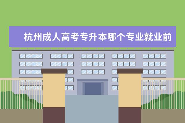 杭州成人高考专升本哪个专业就业前景比较好
