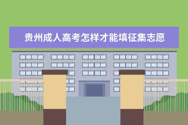 贵州成人高考怎样才能填征集志愿 高州市成人高考征集志愿怎么录取