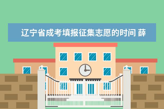 辽宁省成考填报征集志愿的时间 薛城成人高考征集志愿填报时间是什么时候