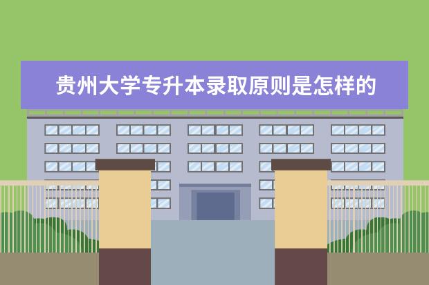 贵州大学专升本录取原则是怎样的 广州市成人高考专升本没有学历可以报本科吗