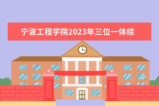 宁波工程学院2023年三位一体综合评价招生章程