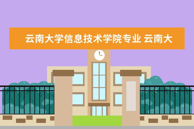 云南大学信息技术学院专业 云南大学信息学院的介绍