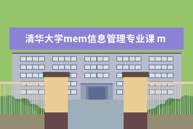 清华大学mem信息管理专业课 mem主要课程