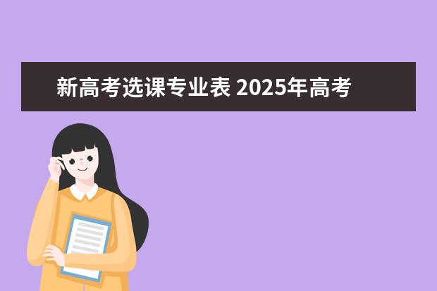 新高考选课专业表 2025年高考该报什么专业