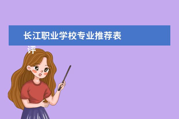 长江职业学校专业推荐表 
  评选方案 篇2