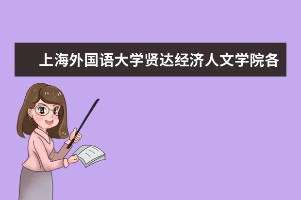 上海外国语大学贤达经济人文学院各省录取分数线是多少