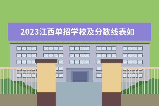 2023江西单招学校及分数线表如下 南昌单招分数线