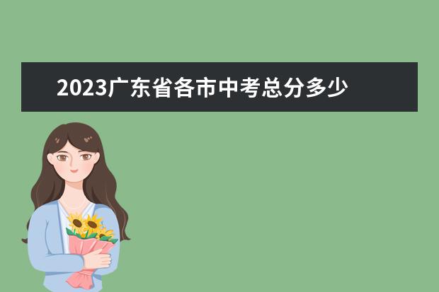 2023广东省各市中考总分多少