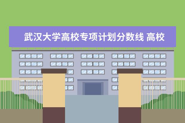 武汉大学高校专项计划分数线 高校专项计划最低分数线的学校