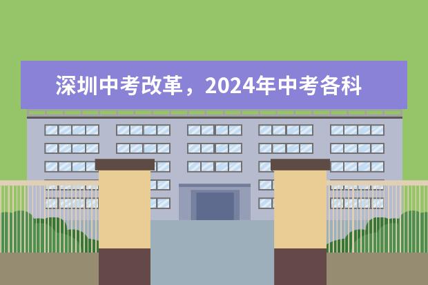 深圳中考改革，2024年中考各科考试分数是？ 预测中考物理数学压轴题