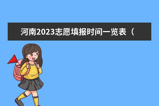 河南2023志愿填报时间一览表（2023年河南省高考志愿填报及录取时间一览表（附）