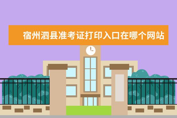 宿州泗县准考证打印入口在哪个网站可以找到？