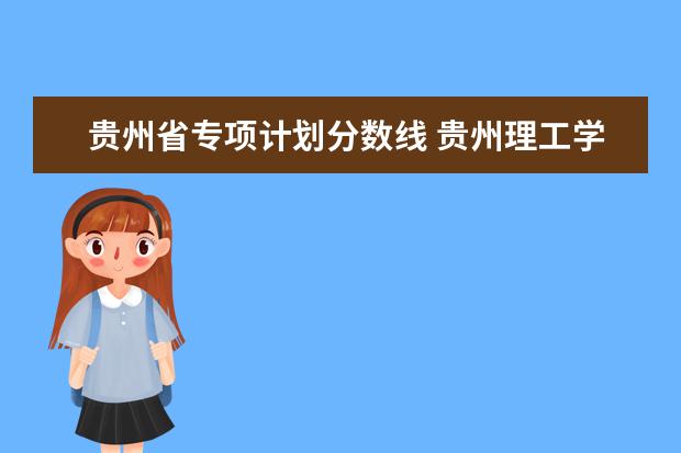贵州省专项计划分数线 贵州理工学院地方专项计划招生分数线