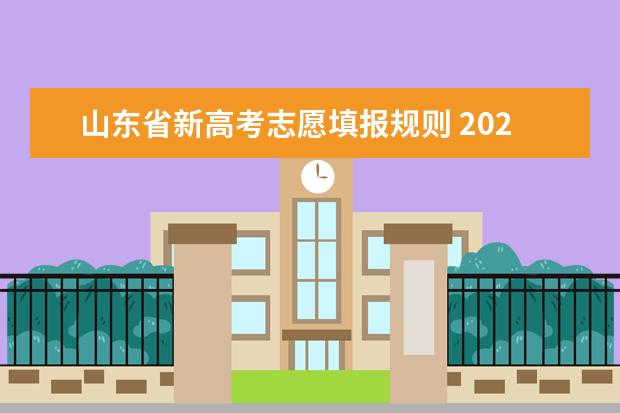 山东省新高考志愿填报规则 2023山东高考志愿录取规则